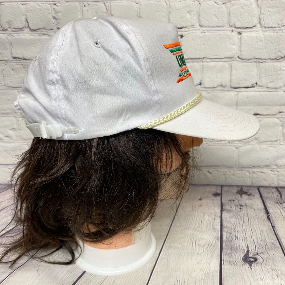 Vintage Farmer Hat Rope Cap Strap Belt White Uni-Power UFA Petroleum Fuel - Picture 5 of 9